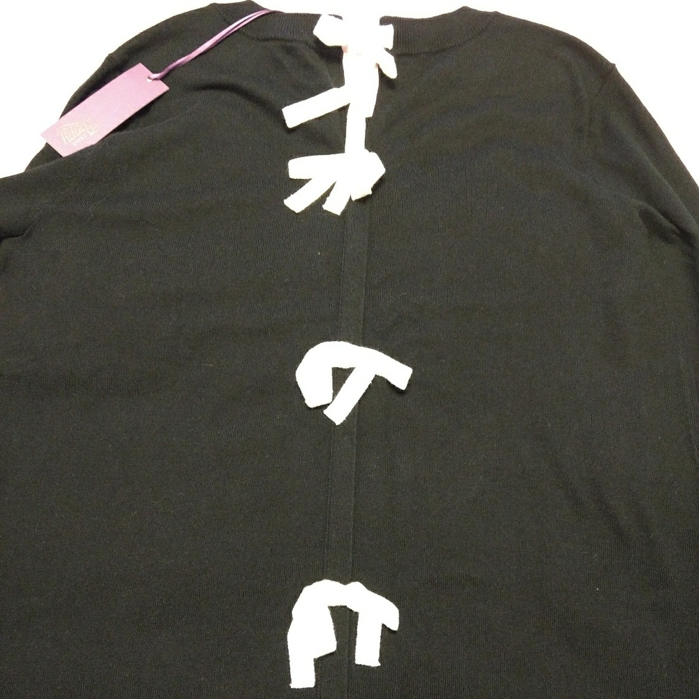 Truly Poppy Bow Back Black Sweater